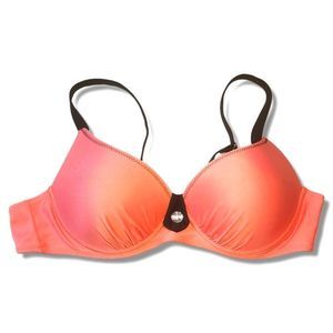 Coral/Black Push Up Style Bikini Top size XL